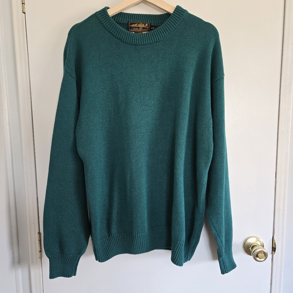 Vintage Eddie Bauer Classic Teal Green Sweater Men's M